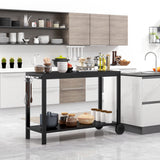 immagine-2-easycomfort-easycomfort-carrello-da-cucina-a-2-livelli-con-maniglie-e-ganci-laterali-in-acciaio-128x46-5x86-5-cm-nero