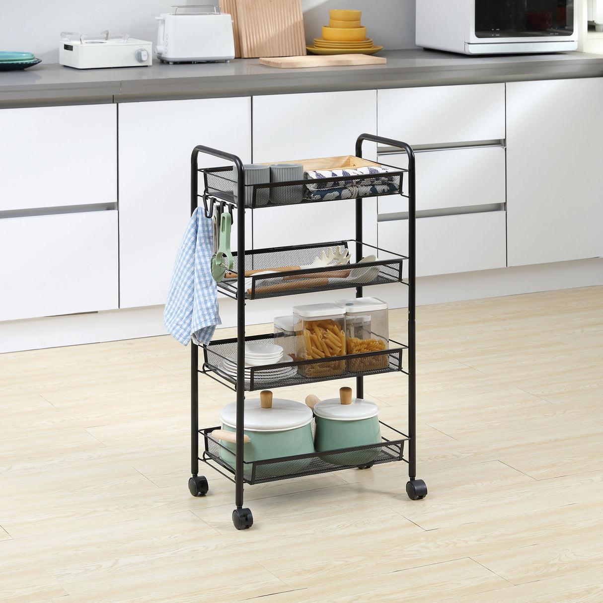 immagine-2-easycomfort-easycomfort-carrello-da-cucina-a-4-ripiani-rimovibili-con-4-ganci-e-ruote-in-acciaio-e-plastica-pp-45x26-5x84-cm-nero