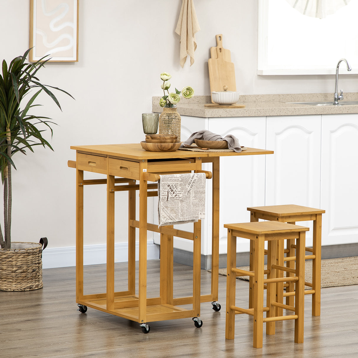 immagine-2-easycomfort-easycomfort-carrello-da-cucina-con-tavolino-pieghevole-e-2-sgabelli-ruote-e-cassetti-in-legno-di-bambu