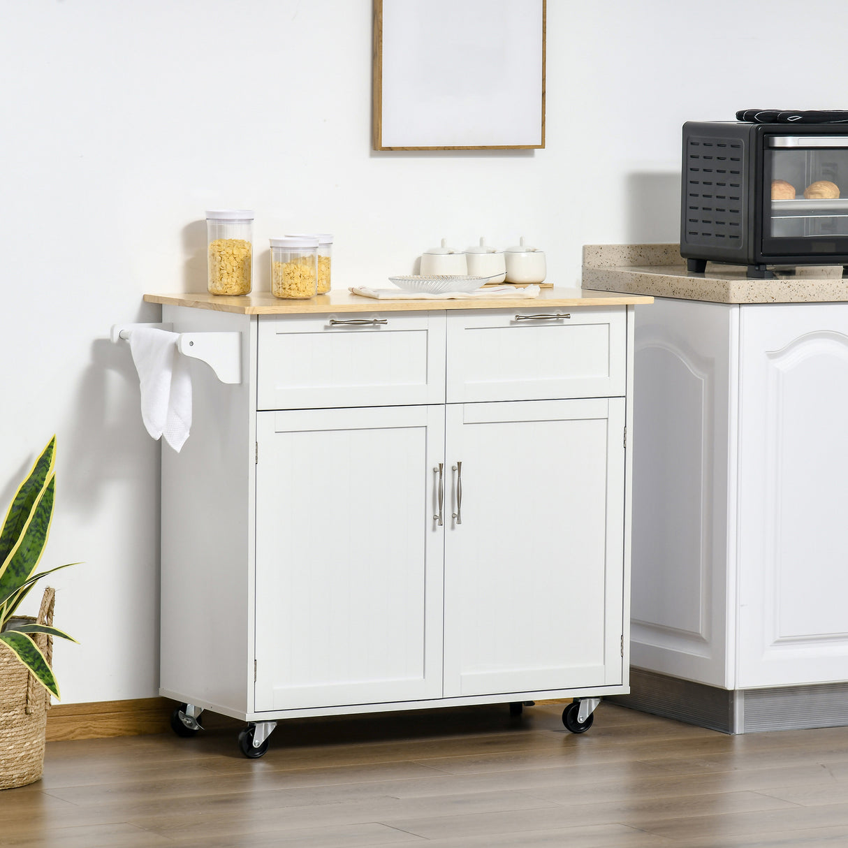 immagine-2-easycomfort-easycomfort-carrello-da-cucina-multiuso-in-legno-con-2-cassetti-104x46x91cm-bianco