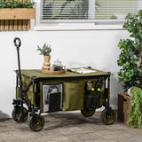 easycomfort easycomfort carrello da giardino 125l pieghevole con maniglia e 5 sacche 108x55x93 cm verde