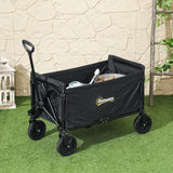 easycomfort easycomfort carrello da giardino da 120l pieghevole con pannello apribile in acciaio e poliestere 90x48x62 cm nero