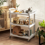 easycomfort easycomfort carrello portavivande a 3 livelli in pp e lega di alluminio 88x44x93 cm bianco e argento