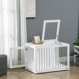 easycomfort easycomfort casetta per cani taglia media con 2 porte bloccabili gabbia in acciaio e mdf 80x50x56 5 cm bianco