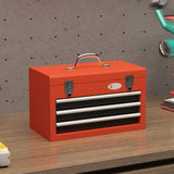 easycomfort easycomfort cassetta porta attrezzi con 3 cassetti e vano superiore in acciaio con maniglia 45x24x27cm rosso