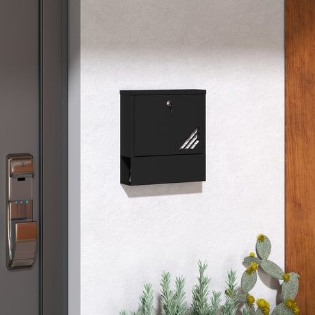 easycomfort easycomfort cassetta postale a muro in metallo con finestrella e serratura 30x8 5x32 5 cm grigio carbone
