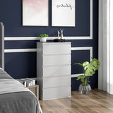 easycomfort easycomfort cassettiera 5 cassetti in legno como per camera da letto moderno e multiuso 55x33x100 cm bianco