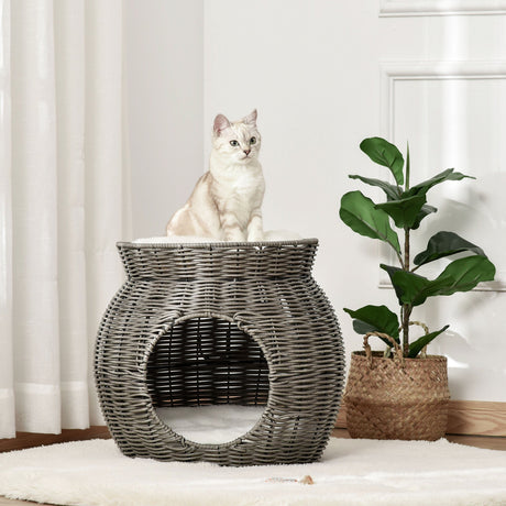 immagine-2-easycomfort-easycomfort-cesta-per-gatti-a-2-livelli-in-rattan-pe-con-cuscini-lavabili-in-peluche-50x43-5cm