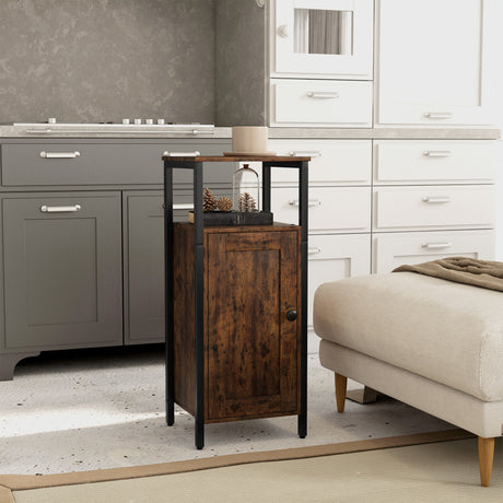 easycomfort easycomfort comodino industriale con 2 ripiani e scaffale interno regolabile in legno e acciaio 34x30x80 cm marrone