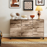 easycomfort easycomfort credenza buffet in stile industriale con cassetto e 3 armadietti in legno marrone 120x36 5x70 cm