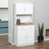 easycomfort easycomfort credenza cucina con armadietti a 2 ante e cassetto in legno 80x40x180cm bianco