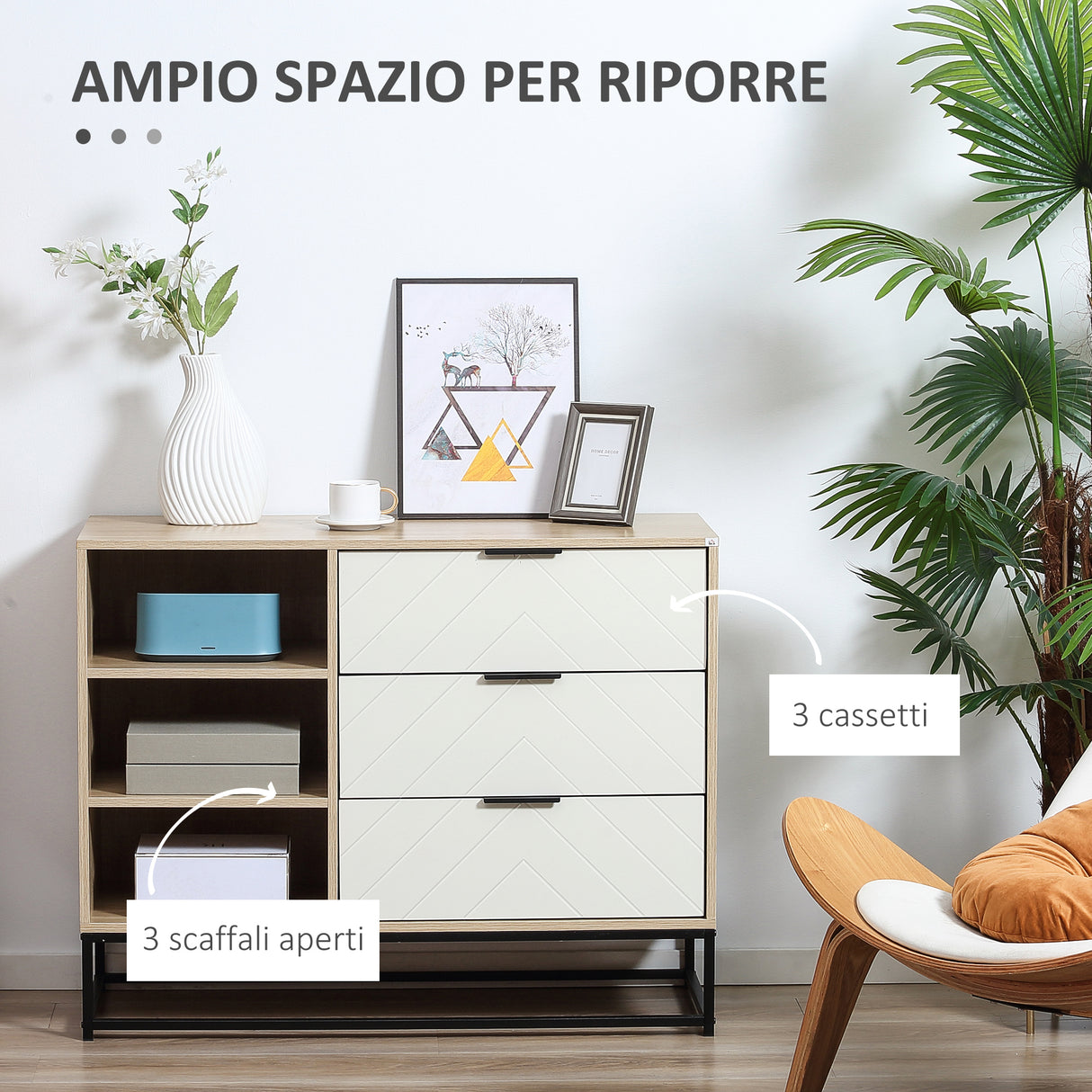 immagine-2-easycomfort-easycomfort-credenza-moderna-a-base-rialzata-con-3-cassetti-e-3-ripiani-aperti-in-mdf-truciolato-e-acciaio-100x40x79-5-cm