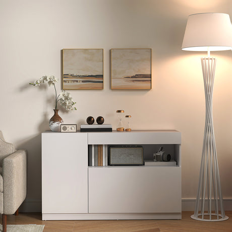 easycomfort easycomfort credenza moderna bassa con ante ammortizzate e apertura a pressione ripiani regolabili bianco
