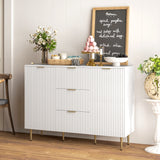 easycomfort easycomfort credenza moderna con 3 cassetti 2 armadietti e ripiani regolabili legno e metallo bianco