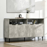 immagine-2-easycomfort-easycomfort-credenza-moderna-con-armadietti-a-2-ante-e-mensole-regolabili-147x40x83cm-effetto-marmo-grigio