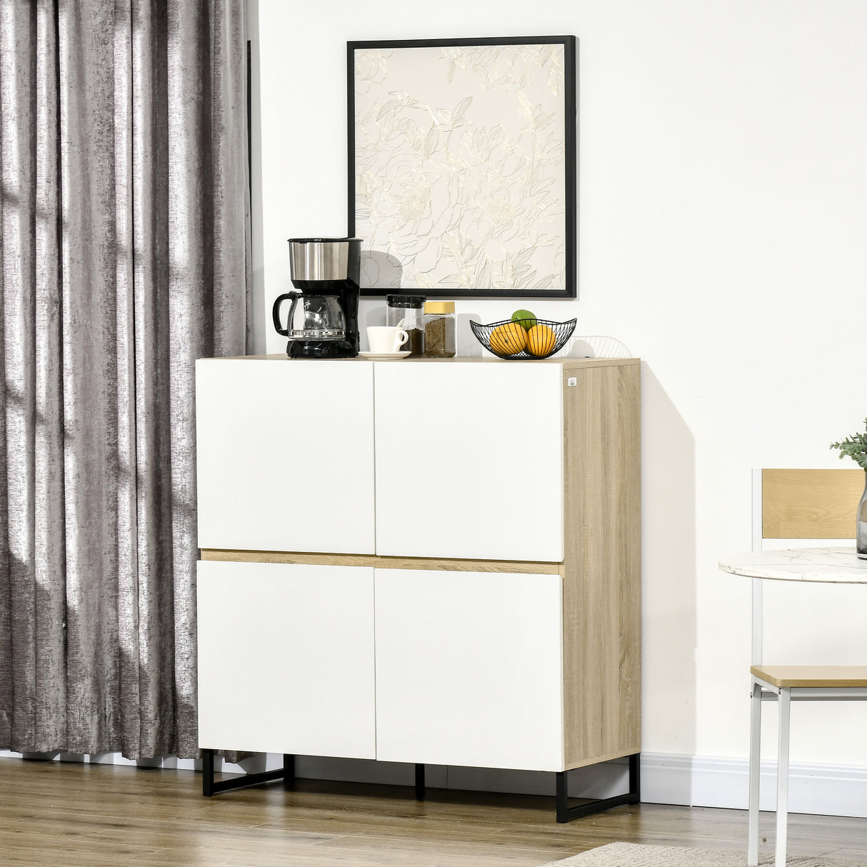 immagine-2-easycomfort-easycomfort-credenza-moderna-multiuso-con-4-ante-quadrate-in-legno-100x41-5x107cm-bianco