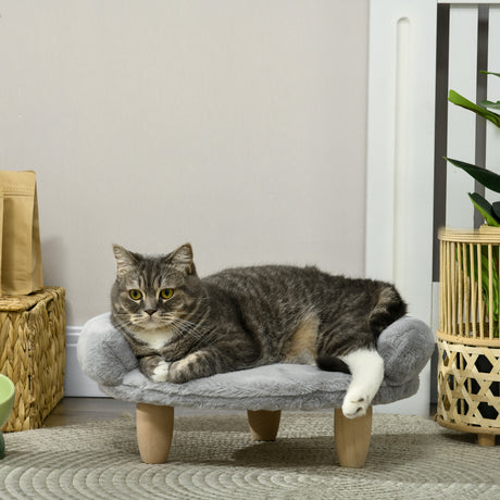 easycomfort easycomfort cuccia divanetto per cani e gatti sfoderabile in peluche con schienale 47x40x20 cm grigio