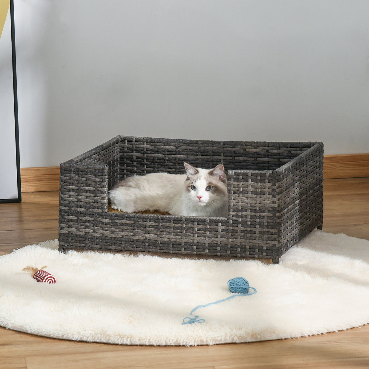 immagine-2-easycomfort-easycomfort-cuccia-per-cani-e-gatti-in-rattan-con-cuscino-lavabile-lettino-per-animali-da-interno-61x46x27cm-grigio-bianco