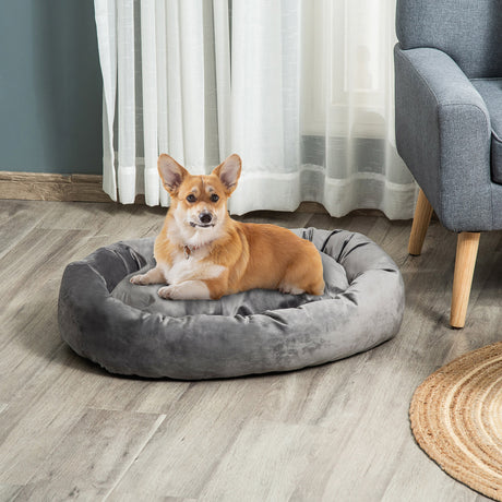 immagine-2-easycomfort-easycomfort-cuccia-per-cani-imbottita-con-bordi-rialzati-e-cuscino-rivestimento-in-velluto-sfoderabile-81-5x58x18cm-grigio-scuro