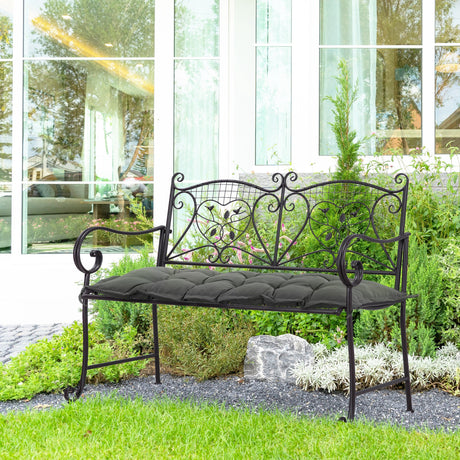 easycomfort easycomfort cuscino per panchina da giardino con laccetti e imbottitura spessa 100x40cm grigio scuro
