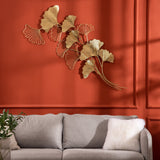 immagine-2-easycomfort-easycomfort-decorazione-murale-3d-in-metallo-wall-art-dorata-con-foglie-di-ginkgo-138x70cm