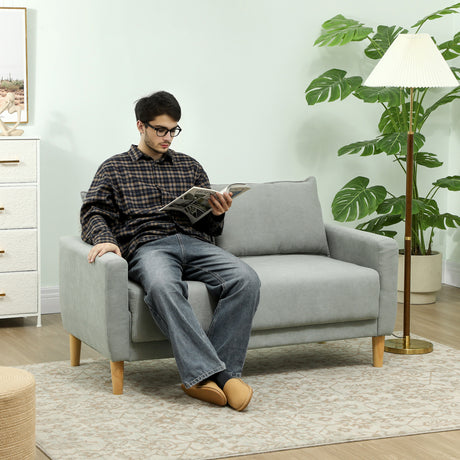 easycomfort easycomfort divanetto 2 posti vellutato con vano portaoggetti inferiore e cuscini 140x72x82 cm grigio