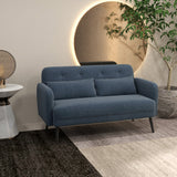 easycomfort easycomfort divano 2 posti con rivestimento in tessuto e 2 cuscini 135x74x82cm blu scuro