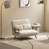 easycomfort easycomfort divano letto 3 in 1 in tessuto effetto velluto con schienale regolabile e 2 cuscini 102x73x81 cm bianco crema