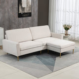 easycomfort easycomfort divano letto 3 posti in tessuto con poggiapiedi e schienale a 5 reclinazioni 213x91x83cm crema