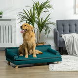 easycomfort easycomfort divano per cani grandi con imbottitura rivestimento morbido e lavabile gambe in legno verde