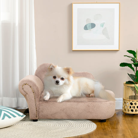 easycomfort easycomfort divano per cani rialzato con spazio portaoggetti a scomparsa in legno e tessuto vellutato 80x40x46 cm beige