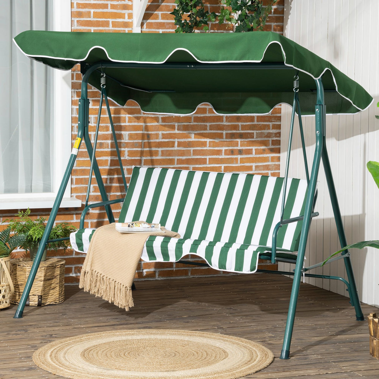 immagine-2-easycomfort-easycomfort-dondolo-da-giardino-3-posti-in-acciaio-e-teslin-con-tetto-parasole-172x110x153-cm-bianco-e-verde