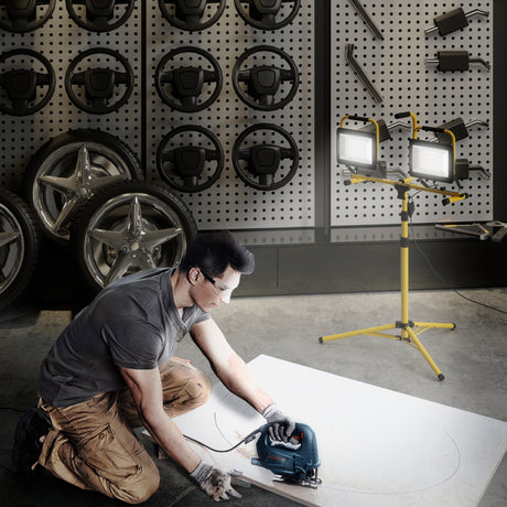 easycomfort easycomfort faretti led da lavoro da 6500k con treppiede staccabile in alluminio e metallo 75x62x170 cm giallo e nero