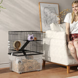 easycomfort easycomfort gabbia per criceti 3 piani con ruote 2 piattaforme rampe ciotola e bottiglia 58x43x74 cm nero