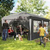 easycomfort easycomfort gazebo 3x6 m per 12 18 persone ad altezza regolabile con fori di drenaggio in metallo e tessuto oxford grigio