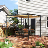 easycomfort easycomfort gazebo pergola 3x3 con tetto retrattile e fori di drenaggio in poliestere e acciaio beige e nero