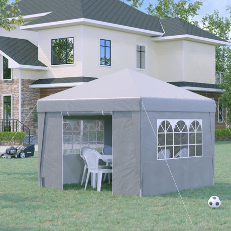 easycomfort easycomfort gazebo pieghevole 3x3 m con altezza regolabile con design pop up e finestre bianco
