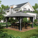 easycomfort easycomfort gazebo pieghevole 4x4 con borsa da trasporto picchetti funi e sacchi di sabbia inclusi 392x392x283 cm grigio