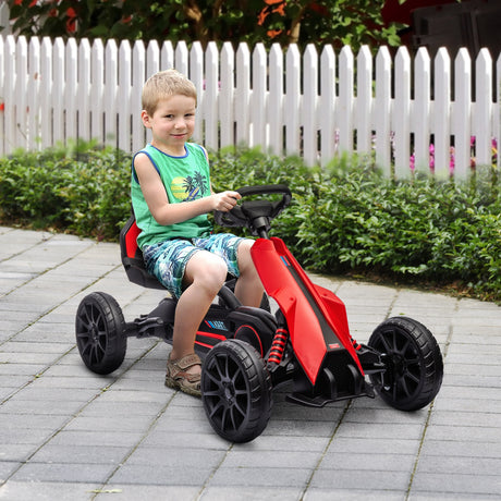 easycomfort easycomfort go kart a pedali per bambini 3 8 anni con sedile regolabile e ruote in eva 100x58x58 5 cm rosso nero
