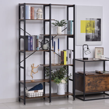 immagine-2-easycomfort-easycomfort-grande-scaffale-libreria-da-parete-in-legno-e-metallo-nero-con-6-ripiani-stile-vintage-industriale-100x30x182cm-ean-8055776912851