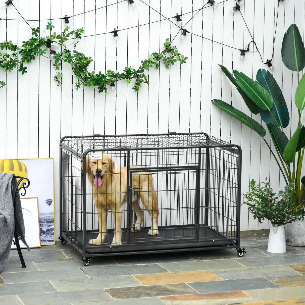 immagine-2-easycomfort-easycomfort-kennel-gabbia-per-cani-pieghevole-con-freno-e-fondo-rimovibile-grigio