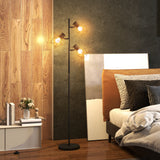 easycomfort easycomfort lampada da terra 40w con 3 luci regolabili e interruttore a manopola in metallo 41x28x169 cm nero