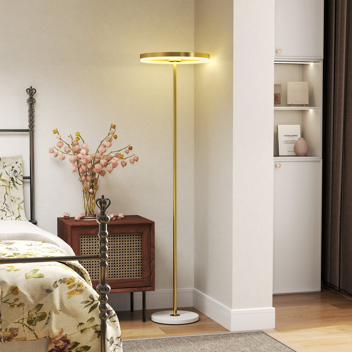 easycomfort easycomfort lampada da terra moderna con luce dimmerabile con interruttore a pedale e 3 luminosita oro