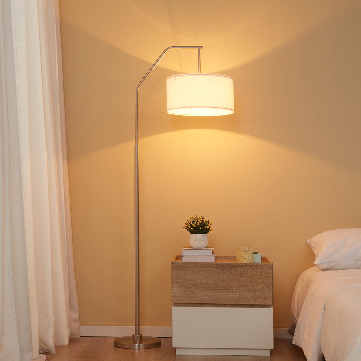 immagine-2-easycomfort-easycomfort-lampada-da-terra-moderna-in-acciaio-con-paralume-in-tessuto-bianco-61x33x160cm