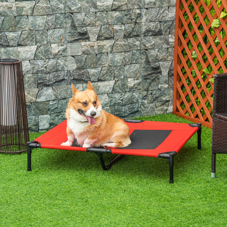 easycomfort easycomfort lettino per cani grandi rialzato con tessuto a rete peso massimo 30kg 91 5x76 2x18 cm rosso