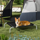 easycomfort easycomfort lettino per cani rialzato con seduta traspirante in metallo e tessuto 90x65x20 cm nero e argento