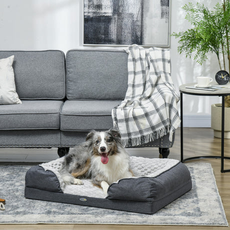easycomfort easycomfort lettino per cani taglia media imbottito con cuscino rimovibile lavabile 90x69x21cm grigio carbone
