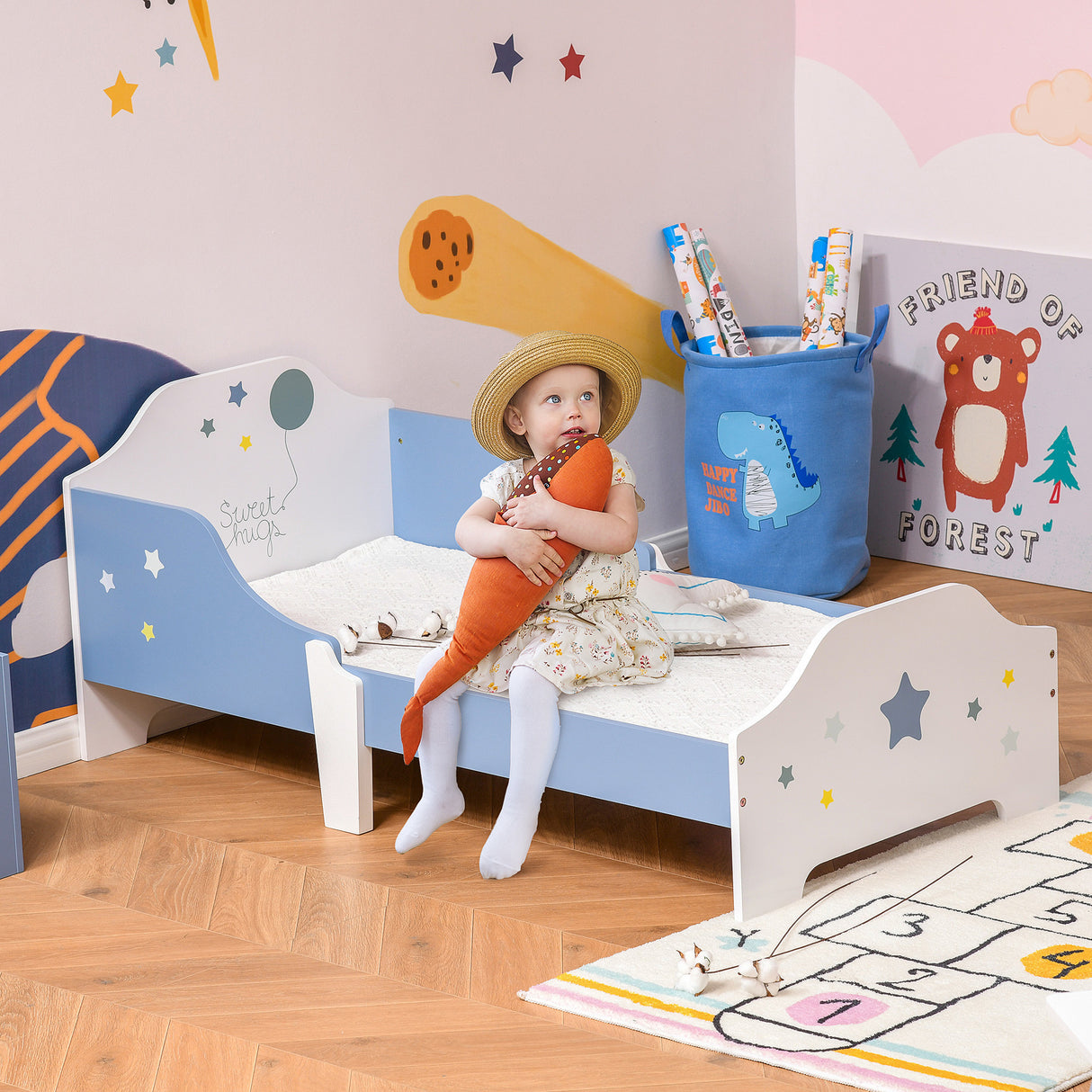 immagine-2-easycomfort-easycomfort-letto-basso-per-bambini-e-bambine-di-3-anni-con-sponde-lettino-blu-e-bianco-143-x-74-x-59-cm