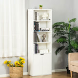 immagine-2-easycomfort-easycomfort-libreria-moderna-4-ripiani-con-armadietto-a-2-ante-in-legno-59x29x180cm-bianca