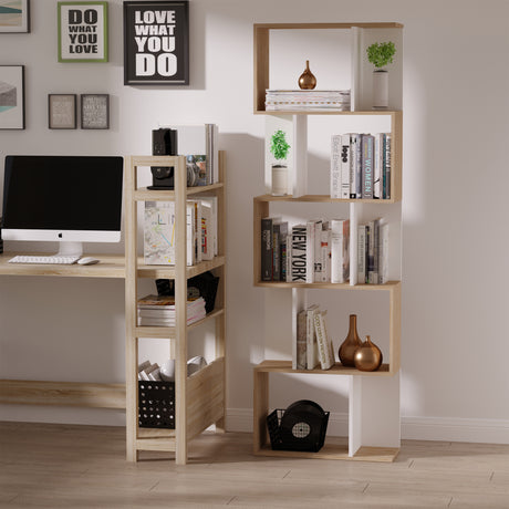 immagine-2-easycomfort-easycomfort-libreria-moderna-5-ripiani-pratici-finitura-eccellente-superficie-liscia-e-a-prova-di-umidita-in-legno-truciolato-bianco-6024184-5cm-ean-8054111846806